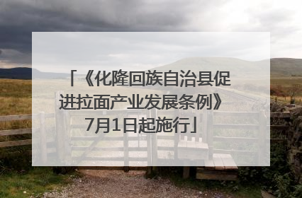 《化隆回族自治县促进拉面产业发展条例》7月1日起施行