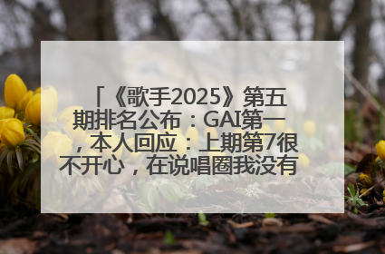 《歌手2025》第五期排名公布：GAI第一，本人回应：上期第7很不开心，在说唱圈我没有输过！卫兰淘汰