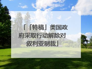 「特稿」美国政府采取行动解除对叙利亚制裁