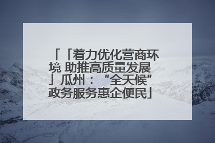 「着力优化营商环境 助推高质量发展」瓜州：“全天候”政务服务惠企便民