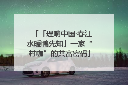 「理响中国·春江水暖鸭先知」一家“村咖”的共富密码