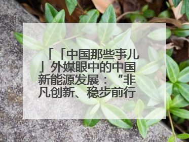 「中国那些事儿」外媒眼中的中国新能源发展：“非凡创新、稳步前行、需求侧强劲”