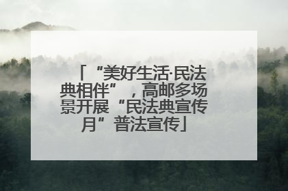 “美好生活·民法典相伴”，高邮多场景开展“民法典宣传月”普法宣传