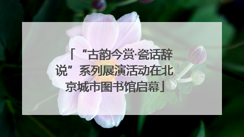 “古韵今赏·瓷话辞说”系列展演活动在北京城市图书馆启幕