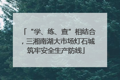“学、练、查”相结合，三湘南湖大市场灯石城筑牢安全生产防线