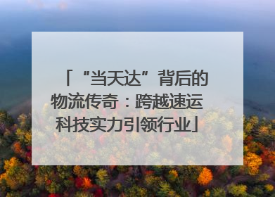 “当天达”背后的物流传奇：跨越速运科技实力引领行业