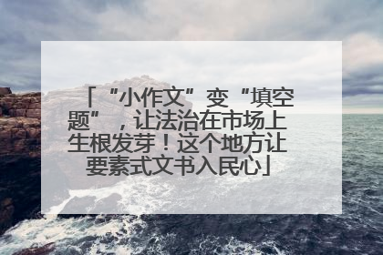 “小作文”变“填空题”，让法治在市场上生根发芽！这个地方让要素式文书入民心