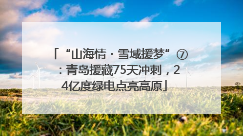 “山海情・雪域援梦”⑦：青岛援藏75天冲刺，24亿度绿电点亮高原