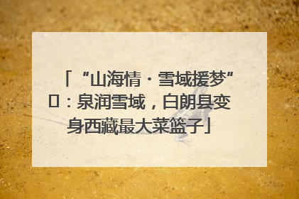 “山海情・雪域援梦”⑪：泉润雪域，白朗县变身西藏最大菜篮子
