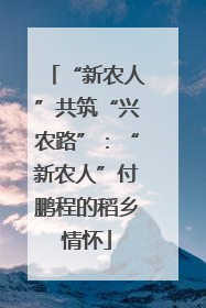 “新农人”共筑“兴农路”：“新农人”付鹏程的稻乡情怀