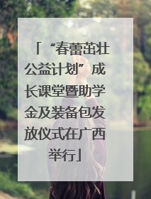 “春蕾茁壮公益计划”成长课堂暨助学金及装备包发放仪式在广西举行