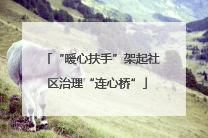“暖心扶手”架起社区治理“连心桥”