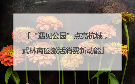 “遇见公园”点亮杭城，武林商圈激活消费新动能