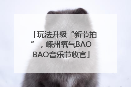 玩法升级“新节拍”，嵊州氧气BAOBAO音乐节收官