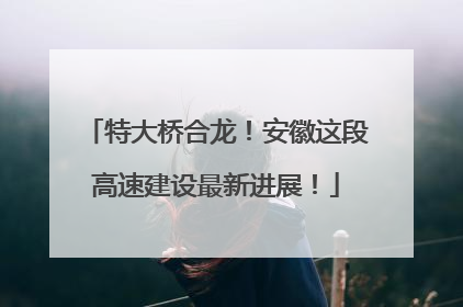 特大桥合龙！安徽这段高速建设最新进展！