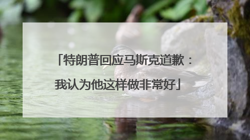特朗普回应马斯克道歉：我认为他这样做非常好
