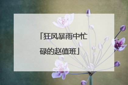 狂风暴雨中忙碌的赵值班