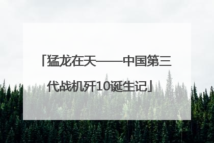 猛龙在天——中国第三代战机歼10诞生记