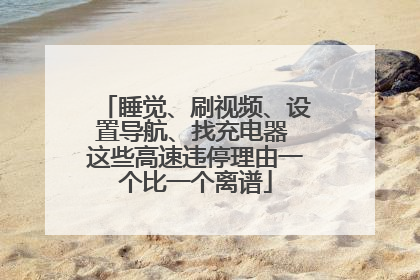睡觉、刷视频、设置导航、找充电器 这些高速违停理由一个比一个离谱