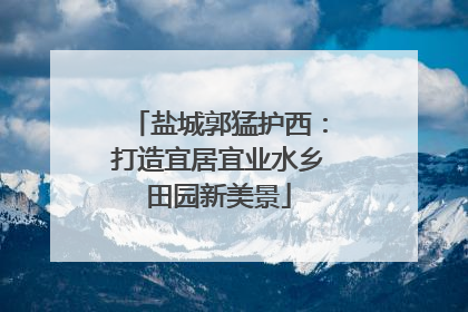 盐城郭猛护西：打造宜居宜业水乡田园新美景