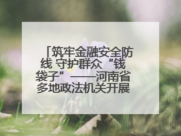 筑牢金融安全防线 守护群众“钱袋子”——河南省多地政法机关开展防范非法金融活动普法宣传活动