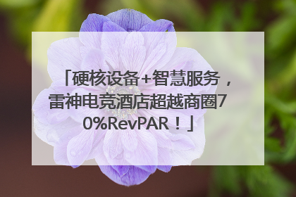 硬核设备+智慧服务，雷神电竞酒店超越商圈70%RevPAR！