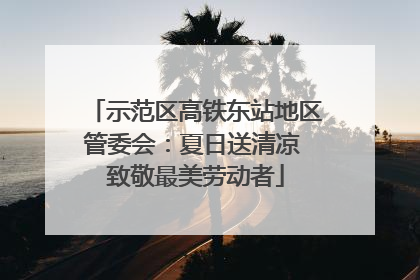 示范区高铁东站地区管委会：夏日送清凉 致敬最美劳动者