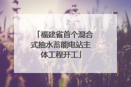 福建省首个混合式抽水蓄能电站主体工程开工