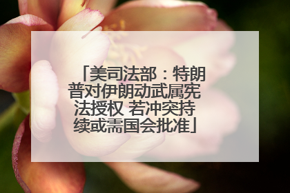 美司法部：特朗普对伊朗动武属宪法授权 若冲突持续或需国会批准