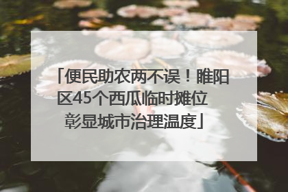 便民助农两不误！睢阳区45个西瓜临时摊位 彰显城市治理温度