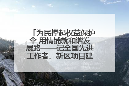 为民撑起权益保护伞 用情铺就和谐发展路——记全国先进工作者、新区项目建设中心干部卢小勇