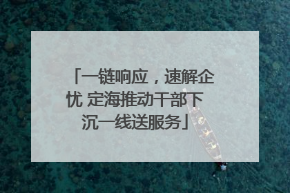一链响应，速解企忧 定海推动干部下沉一线送服务