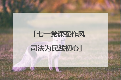 七一党课强作风 司法为民践初心
