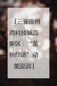 三亚崖州湾科技城高新区：“蓝色经济”动能澎湃