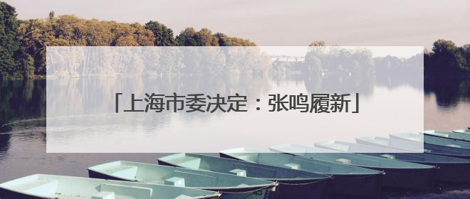 上海市委决定：张鸣履新