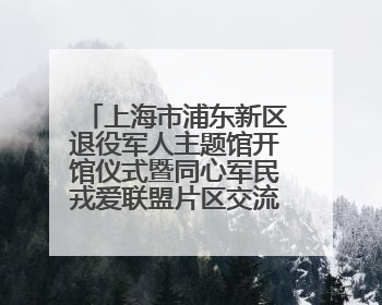 上海市浦东新区退役军人主题馆开馆仪式暨同心军民戎爱联盟片区交流会举行