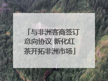 与非洲客商签订意向协议 新化红茶开拓非洲市场