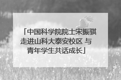 中国科学院院士宋振骐走进山科大泰安校区 与青年学生共话成长