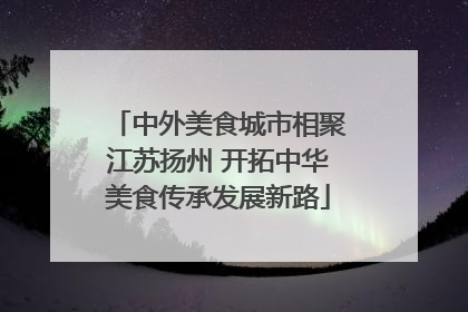 中外美食城市相聚江苏扬州 开拓中华美食传承发展新路
