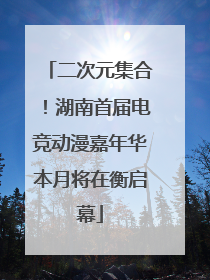 二次元集合！湖南首届电竞动漫嘉年华本月将在衡启幕