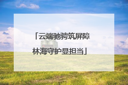 云端驰骋筑屏障 林海守护显担当