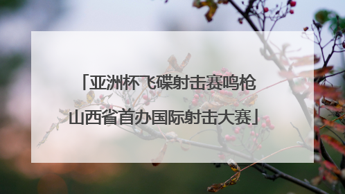 亚洲杯飞碟射击赛鸣枪 山西省首办国际射击大赛