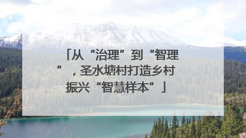 从“治理”到“智理”，圣水塘村打造乡村振兴“智慧样本”