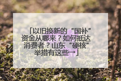 以旧换新的“国补”资金从哪来？如何抵达消费者？山东“硬核”举措有这些→