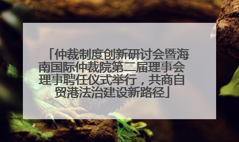 仲裁制度创新研讨会暨海南国际仲裁院第二届理事会理事聘任仪式举行，共商自贸港法治建设新路径