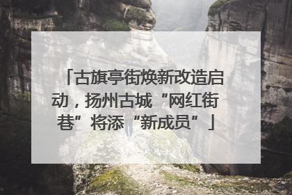 古旗亭街焕新改造启动，扬州古城“网红街巷”将添“新成员”