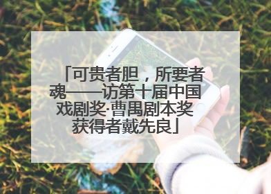可贵者胆，所要者魂——访第十届中国戏剧奖·曹禺剧本奖获得者戴先良