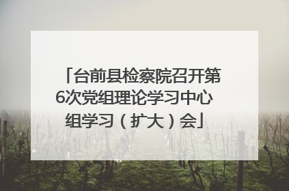 台前县检察院召开第6次党组理论学习中心组学习（扩大）会