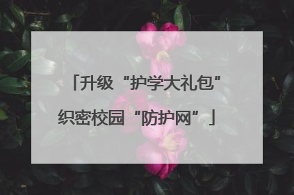 升级“护学大礼包”织密校园“防护网”