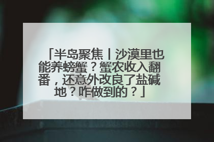 半岛聚焦丨沙漠里也能养螃蟹？蟹农收入翻番，还意外改良了盐碱地？咋做到的？